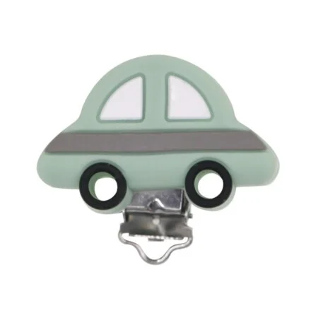 Liten grønn bil med klemme, perfekt som babyclip eller smykke дизайн for barn.