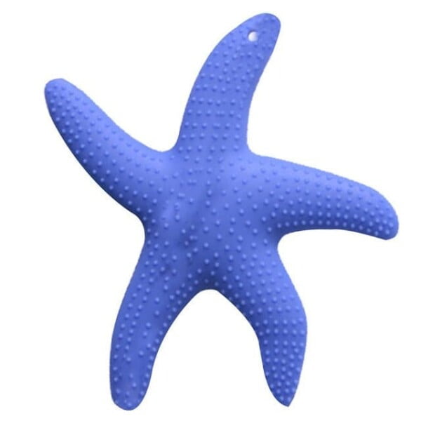 Bitefigur formet som en blå sjøstjerne i silikon